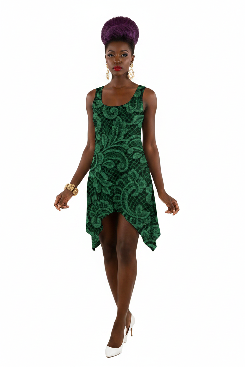 Emerald Lace Tank Dress