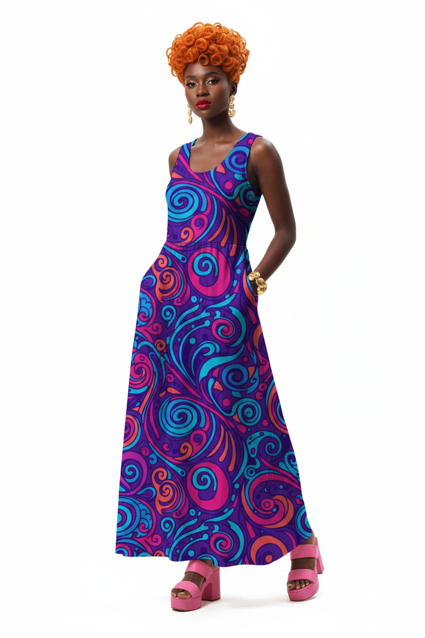 Psychedelic Swirl Pocket Dress