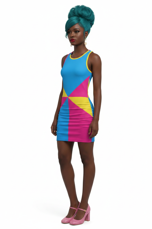 model 2 — teal bouffant