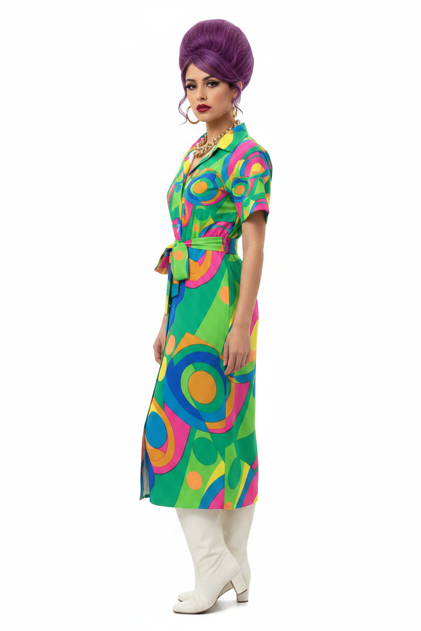 Geometric Circle Shirt Dress