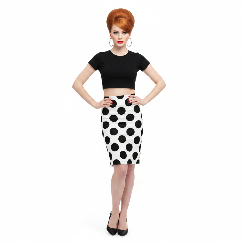 Modelka 1 - White red beehive black top