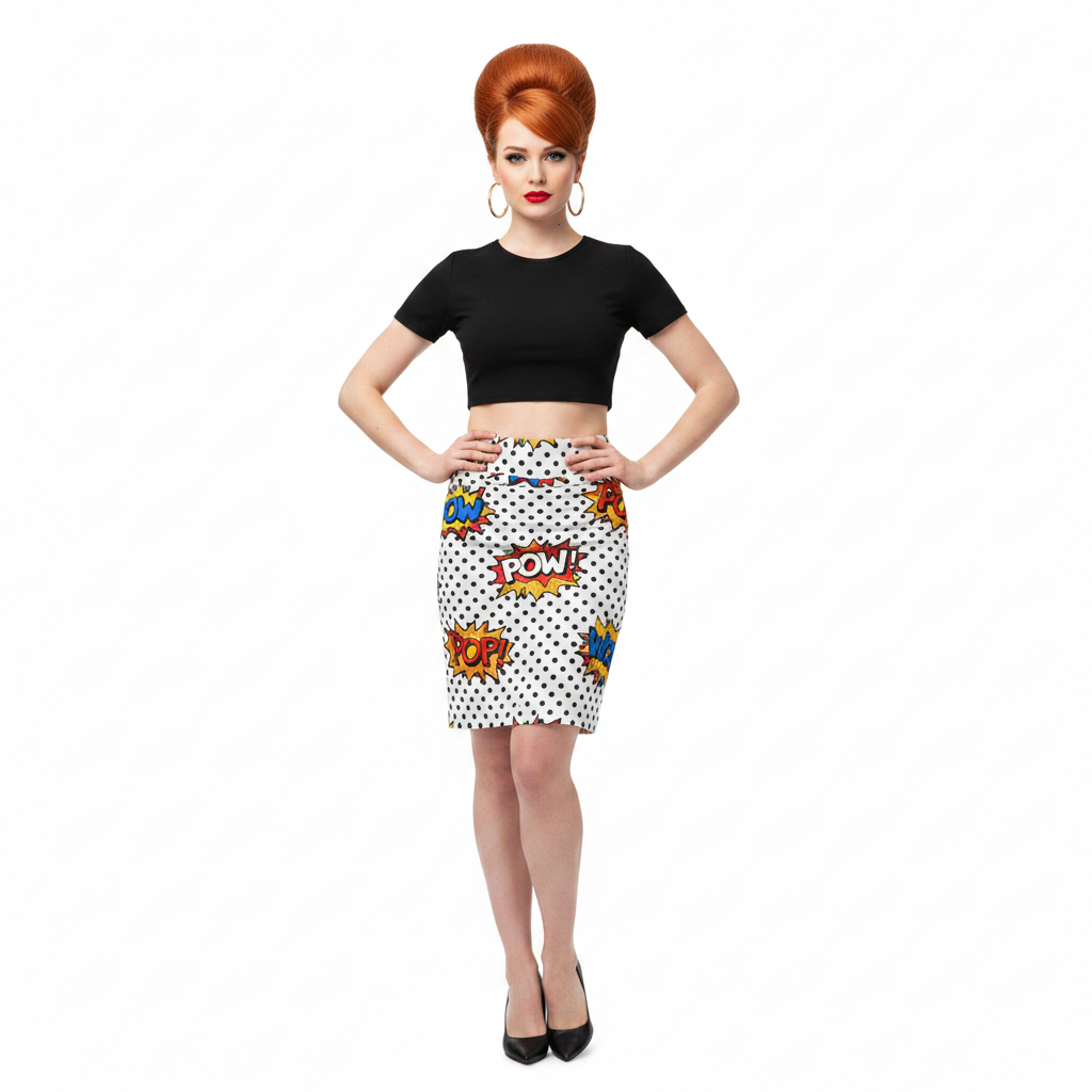 Modelka 1 - White red beehive black top