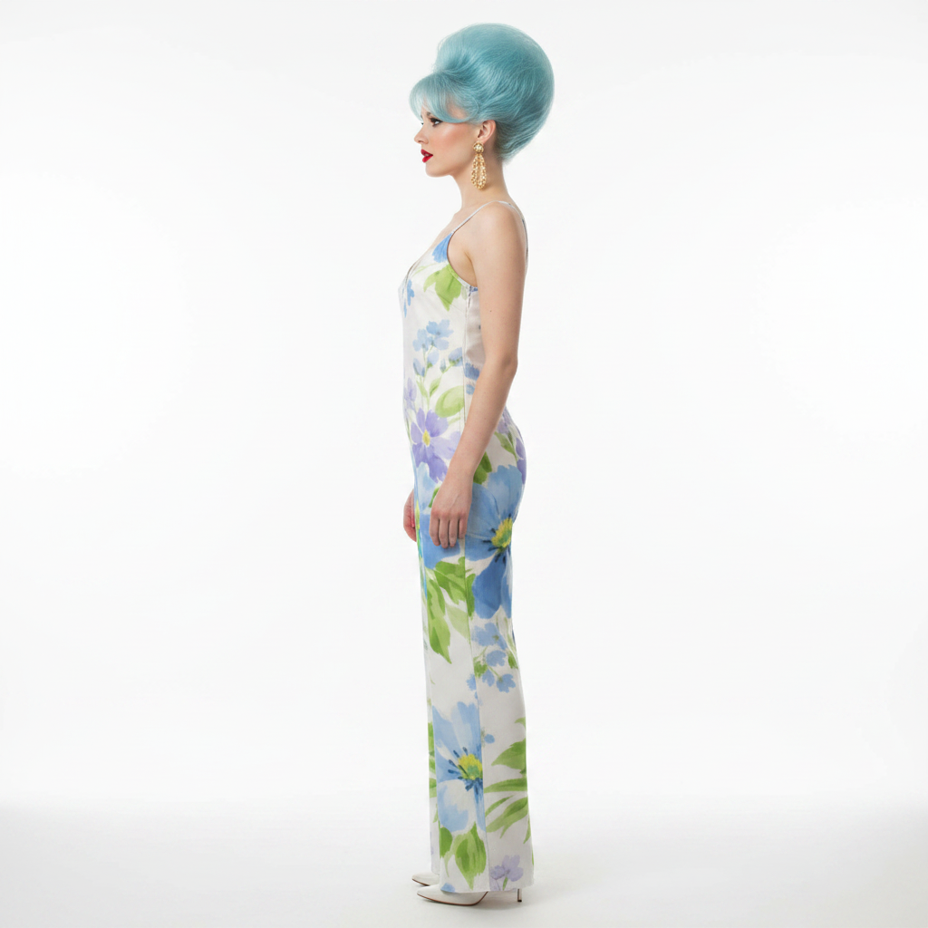 Modelka 2 - white, sky blue beehive, side