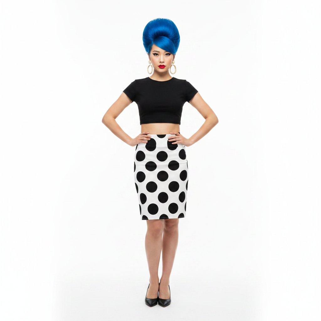 Modelka 3 - Asian blue beehive black top