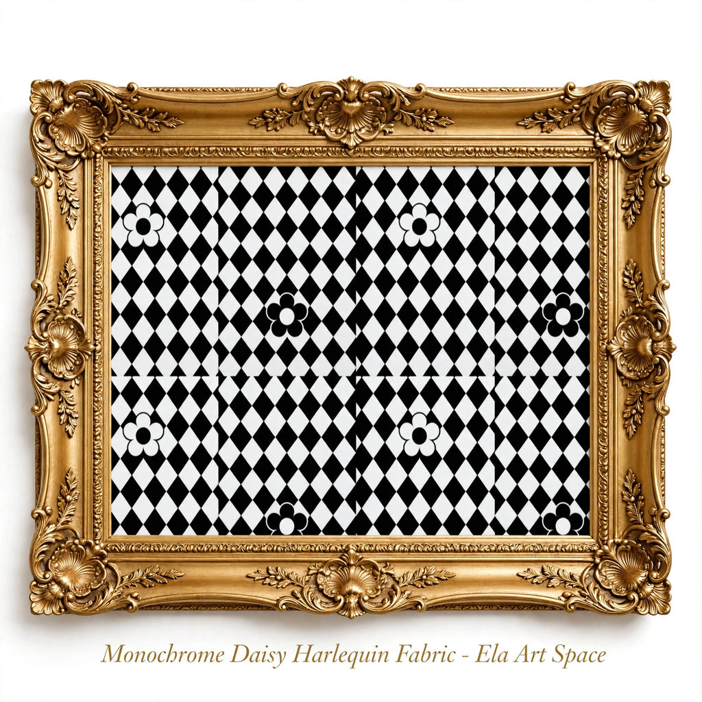 Monochrome Daisy Harlequin Fabric