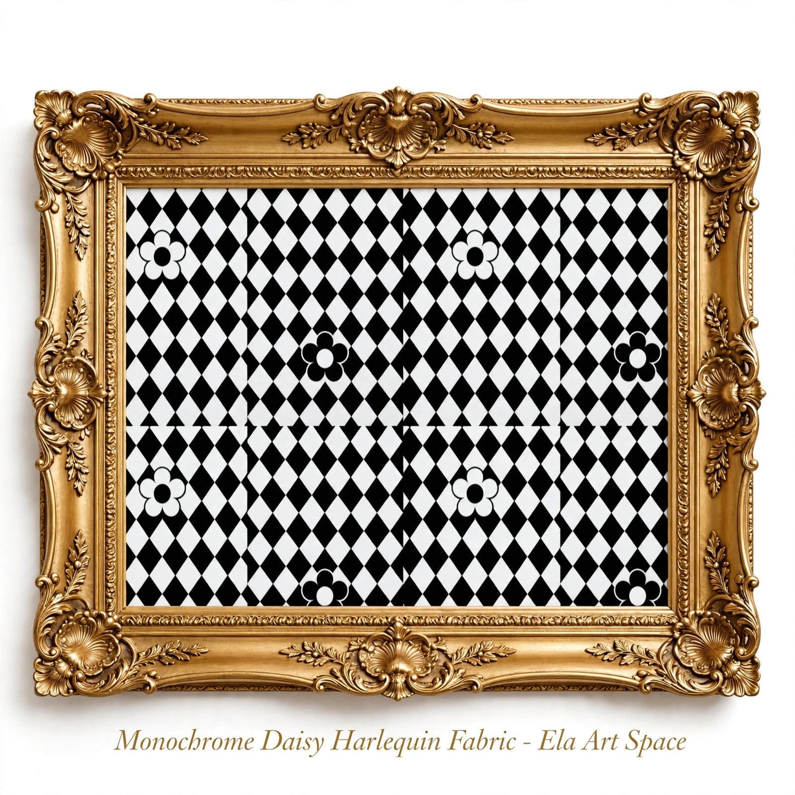 Monochrome Daisy Harlequin Fabric