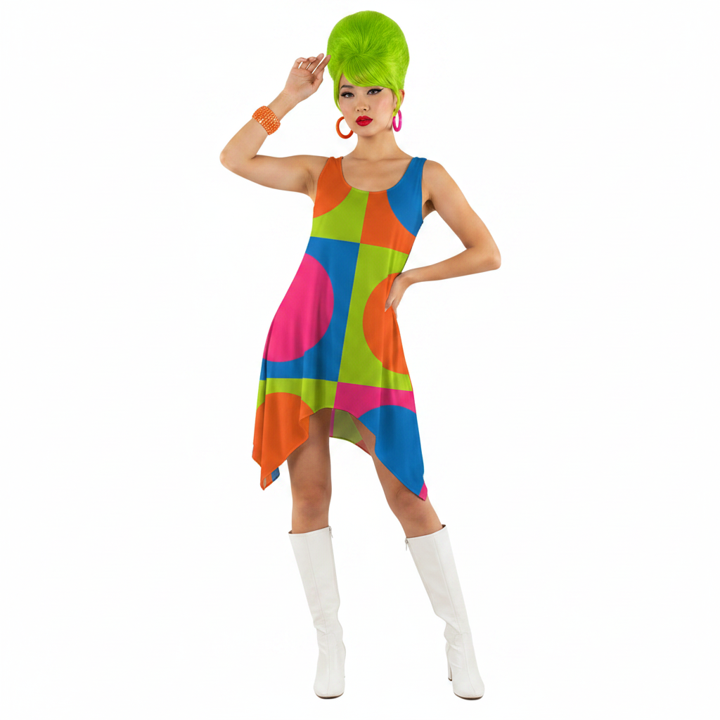 Neon Circles Dress Modelka 1