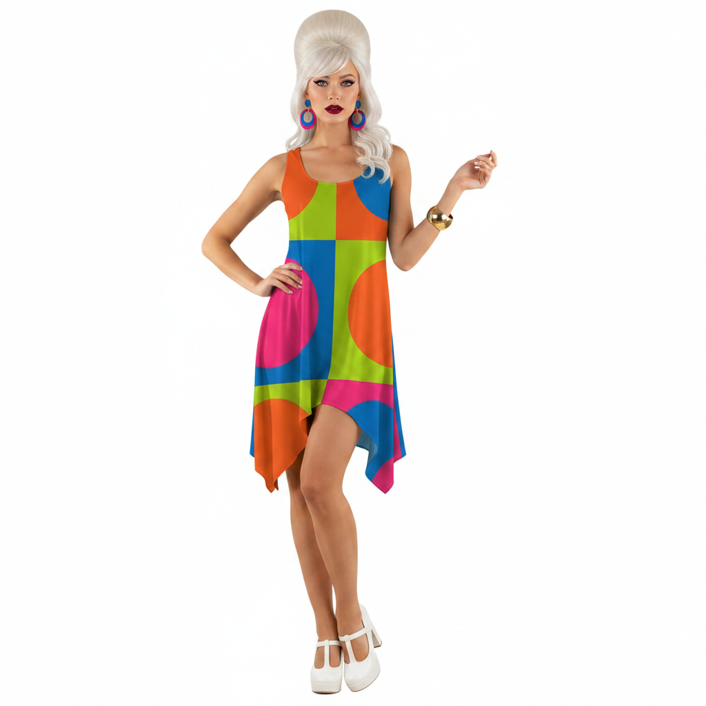 Neon Circles Dress Modelka 2