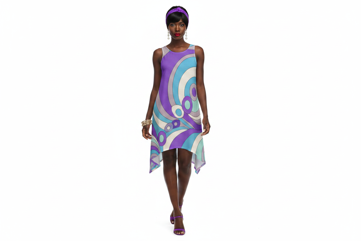 Op Art Swirl Circles Dress