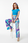Op-Art Wide Leg Pants — Sitting