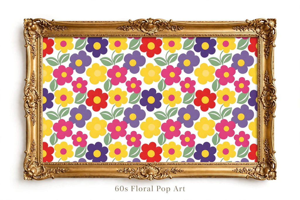 60s Floral Pop Art Pattern Fabric Printing