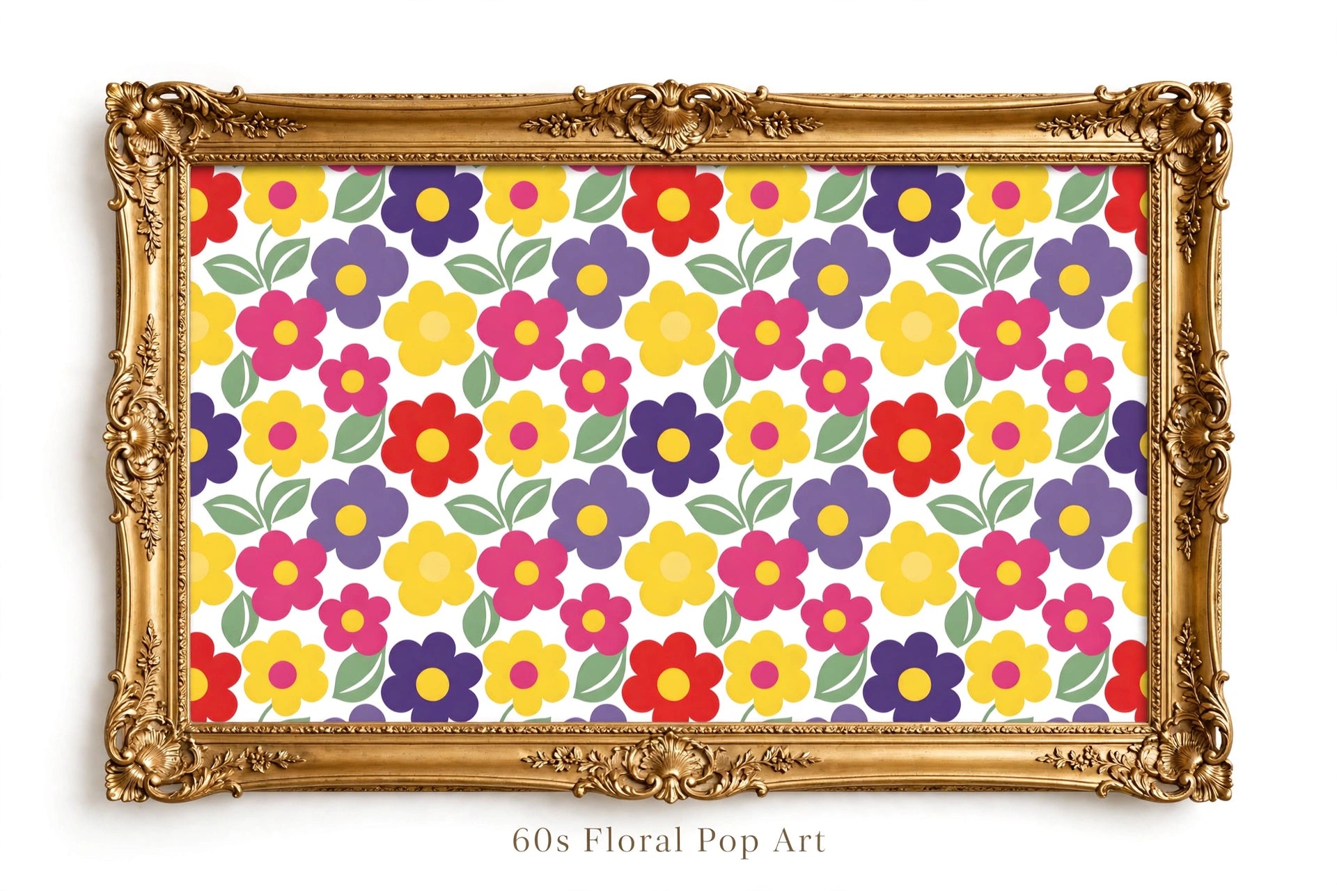 60s Floral Pop Art Pattern Fabric Printing