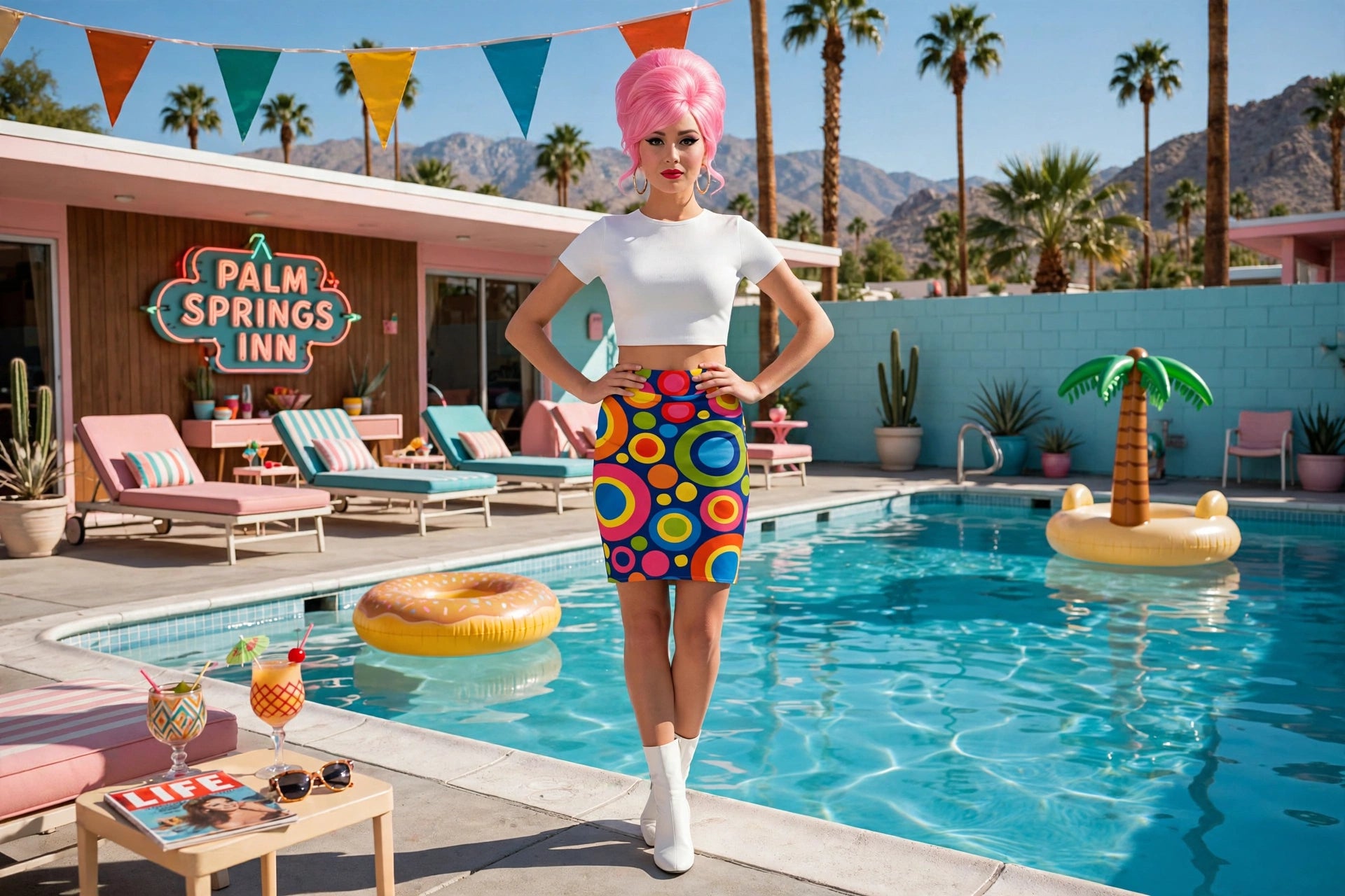 Op-Art Orbit - 60s Circle Pencil Skirt