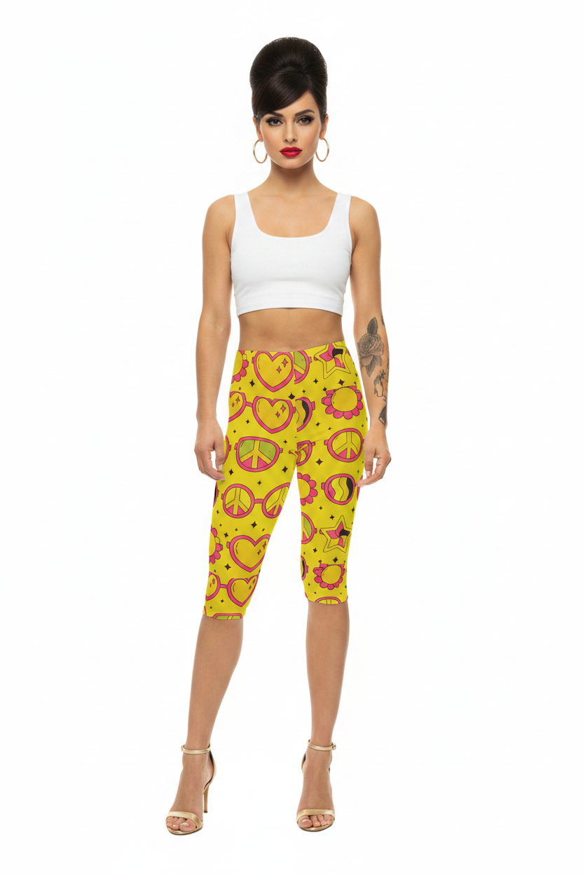 Peace Capri Leggings — Front