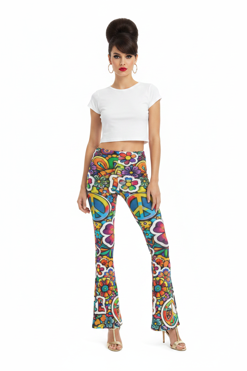 Peace Flared Leggings — Front