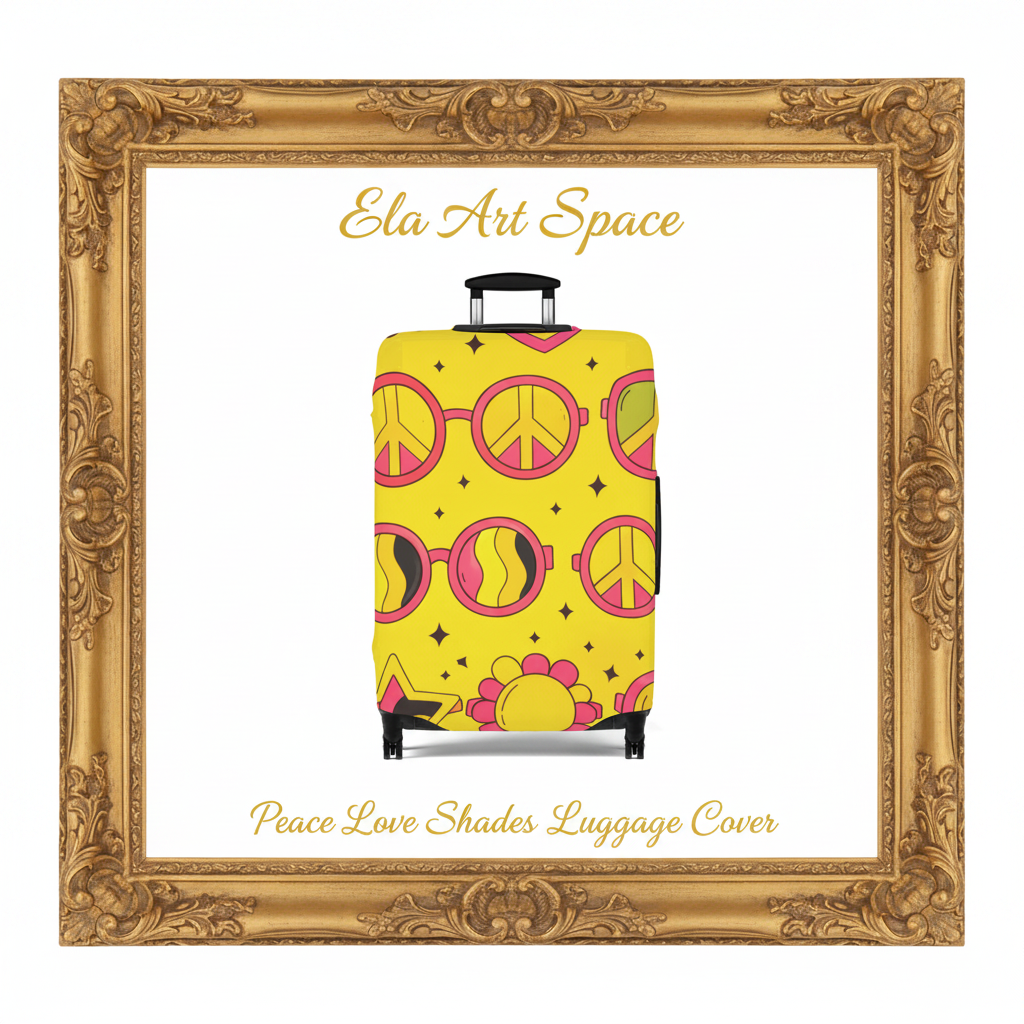 Peace Love Shades Luggage Cover - złota rama