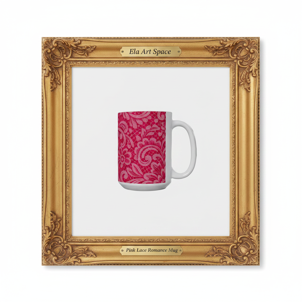 Pink Lace Romance złota rama