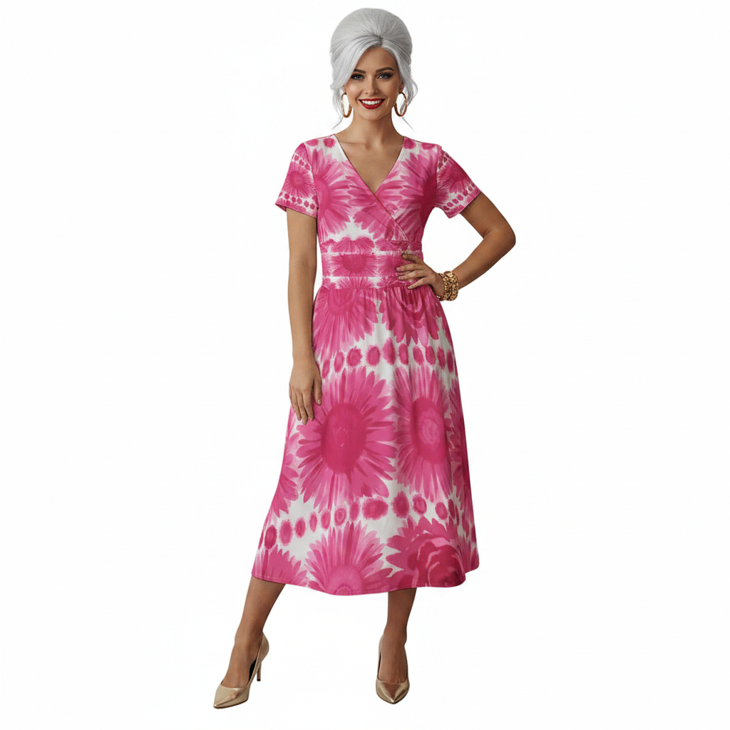 Pink Sunflower Dress Modelka 1 retry
