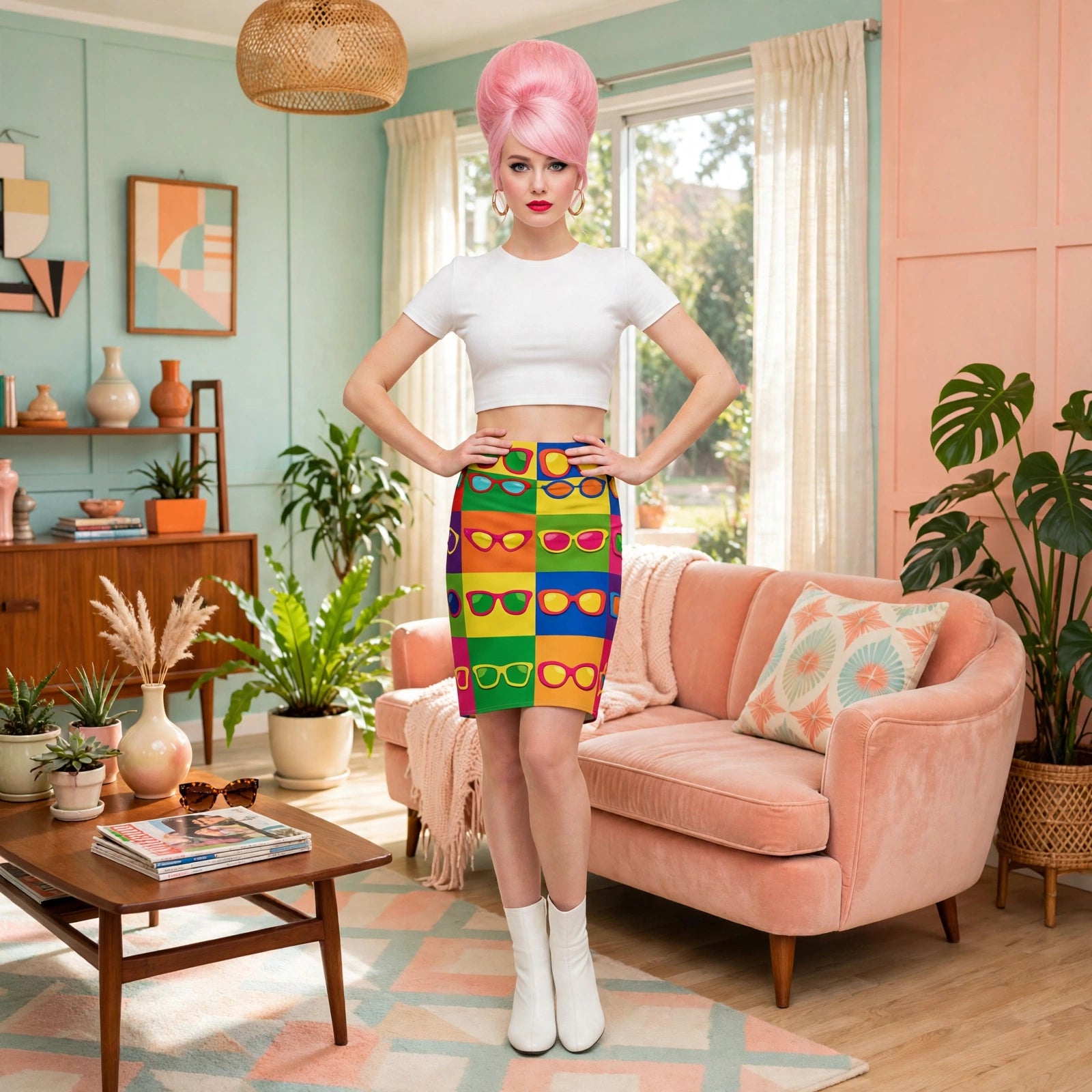 Shades On - Pop Art Sunglasses Pencil Skirt