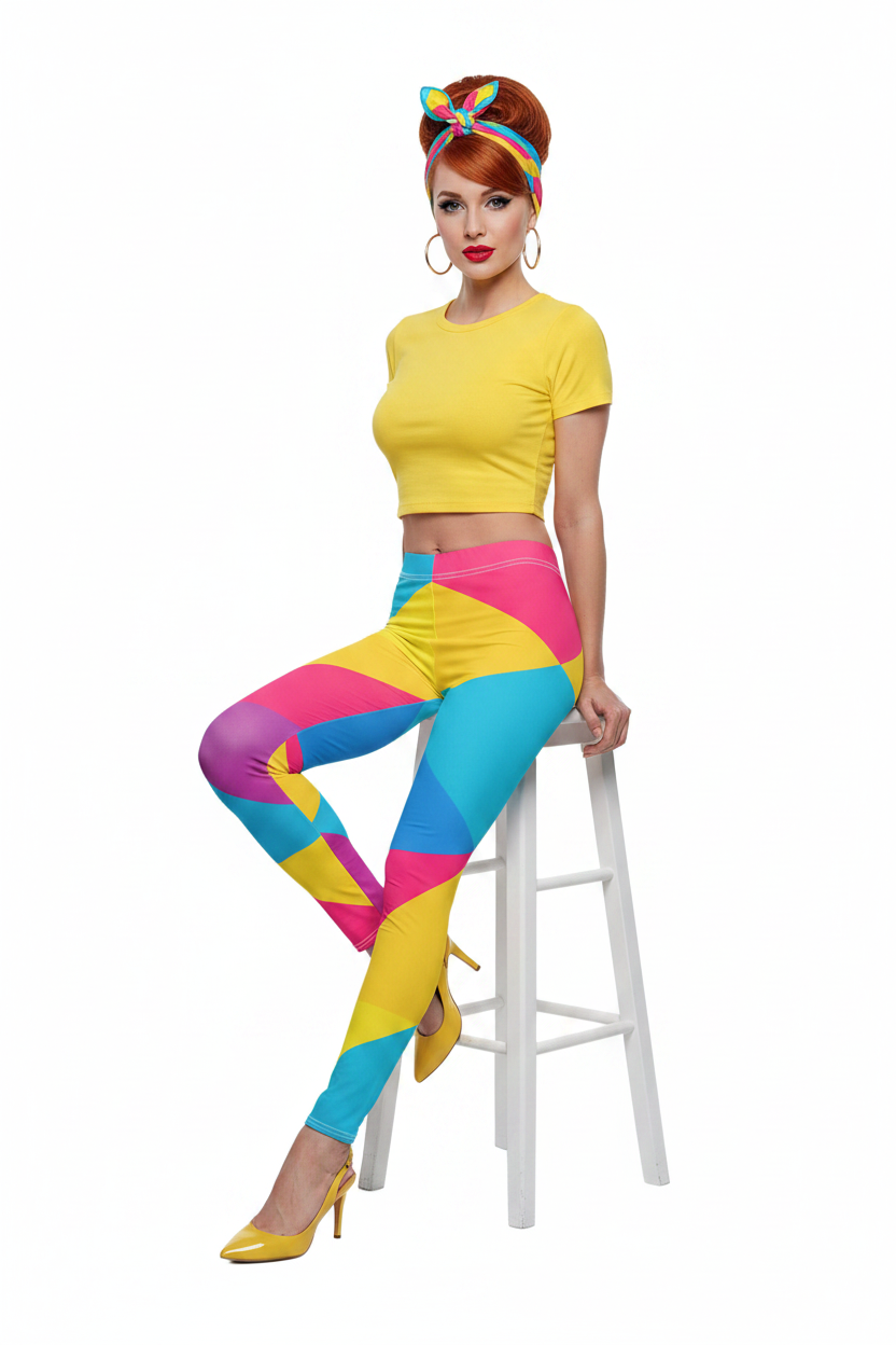 Pinwheel Colorblock Leggings — Sitting