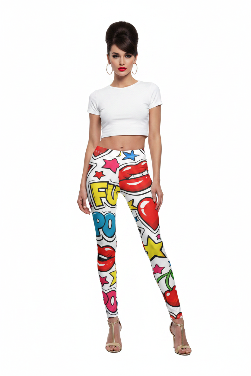 Pop-Art Comic Leggings — Front