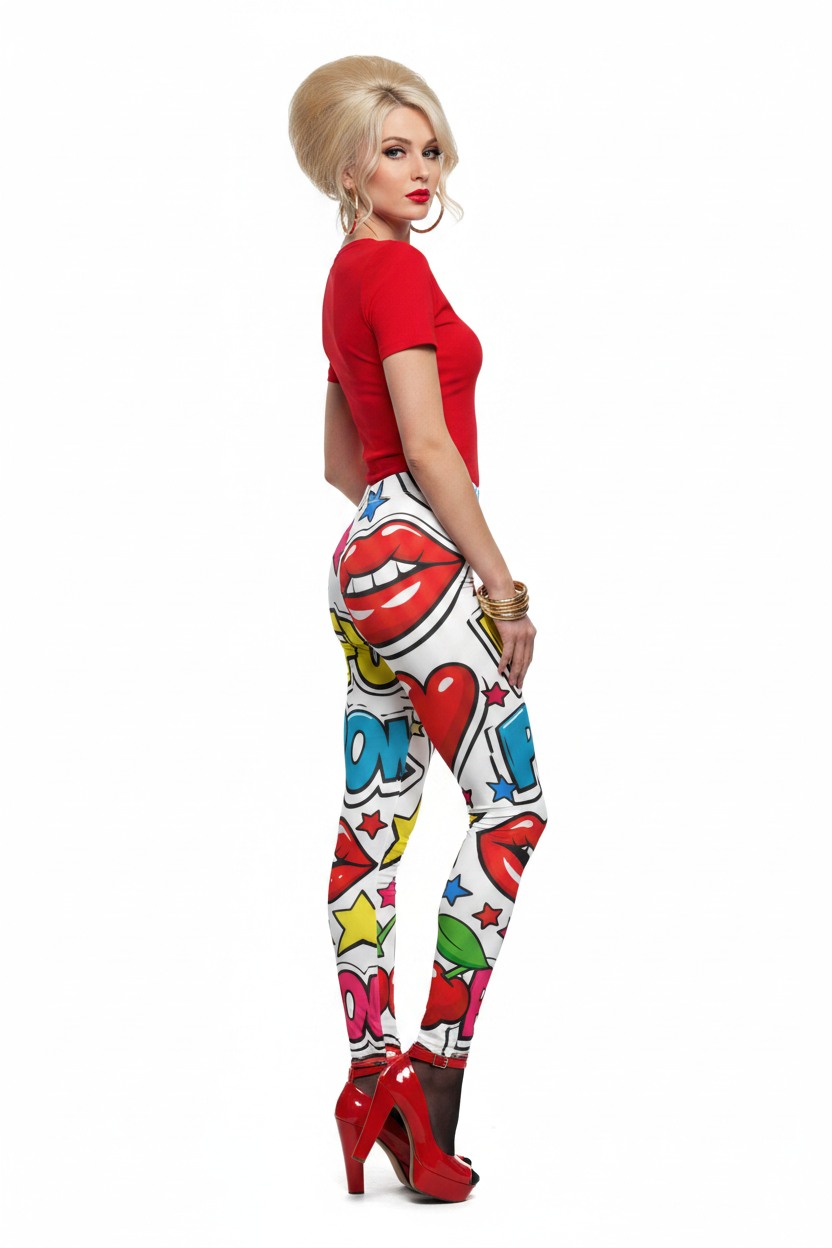 Pop-Art Comic Leggings — Side