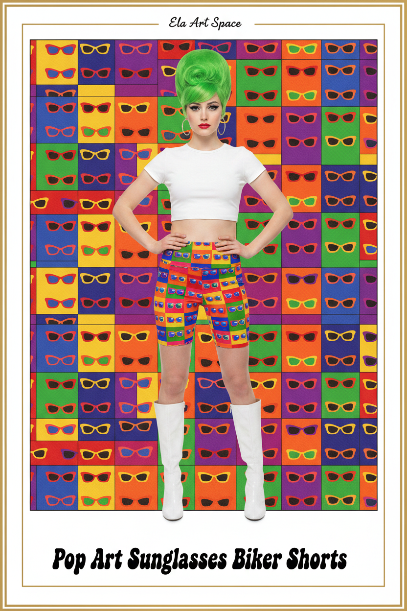 Pop Art Sunglasses Biker Shorts poster