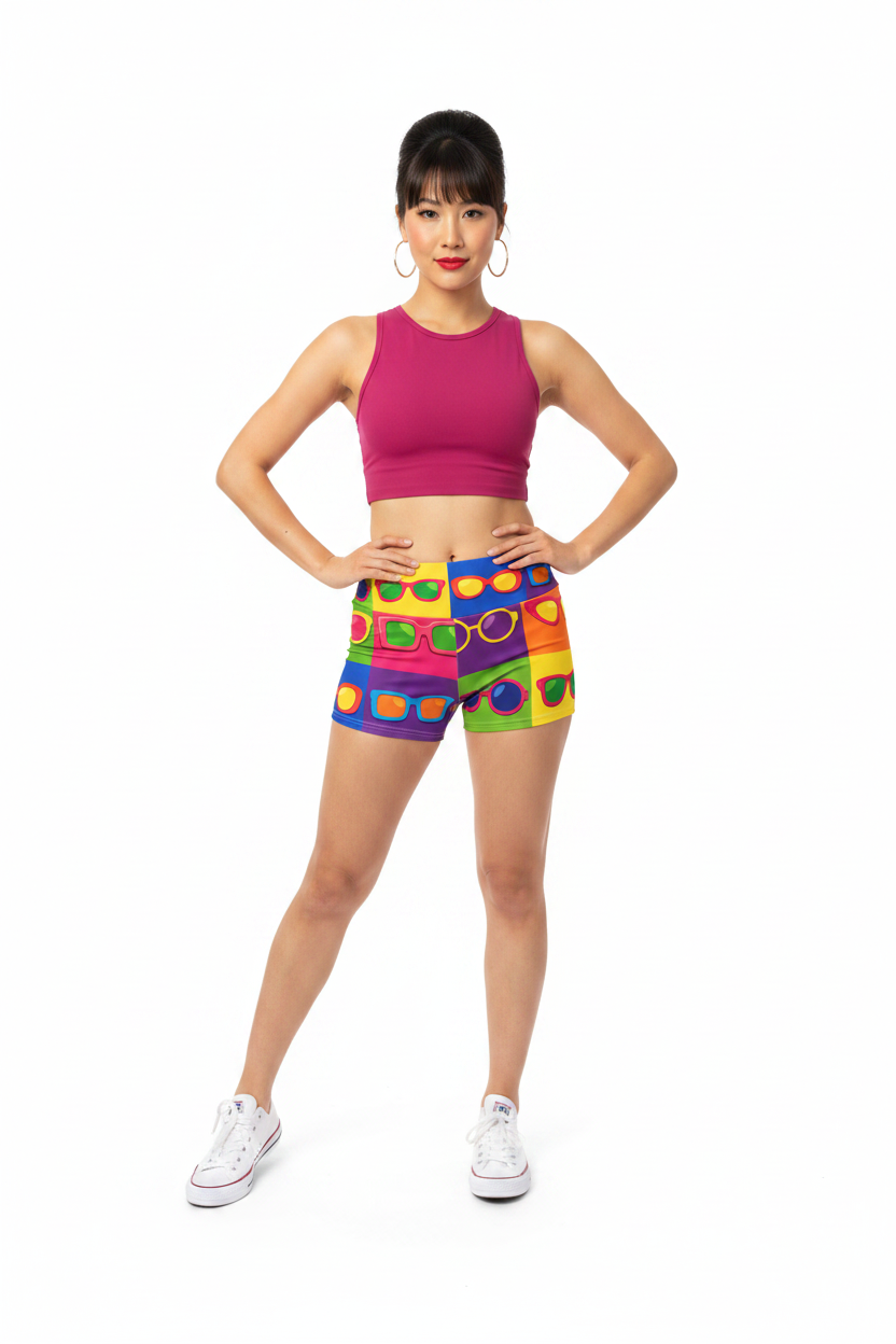 Pop Art Sunglasses Shorts - fresh generation white bg
