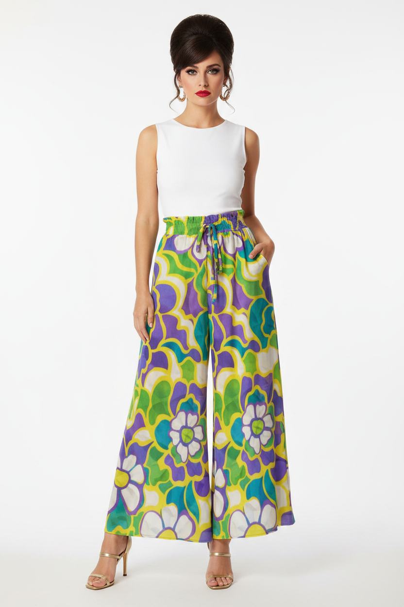 Psychedelic Floral Pants — Front v2