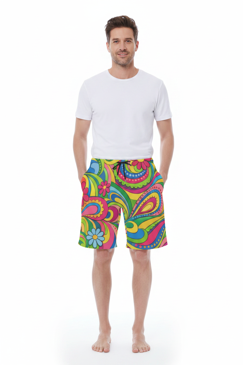 Psychedelic Flower Men's Shorts — Model