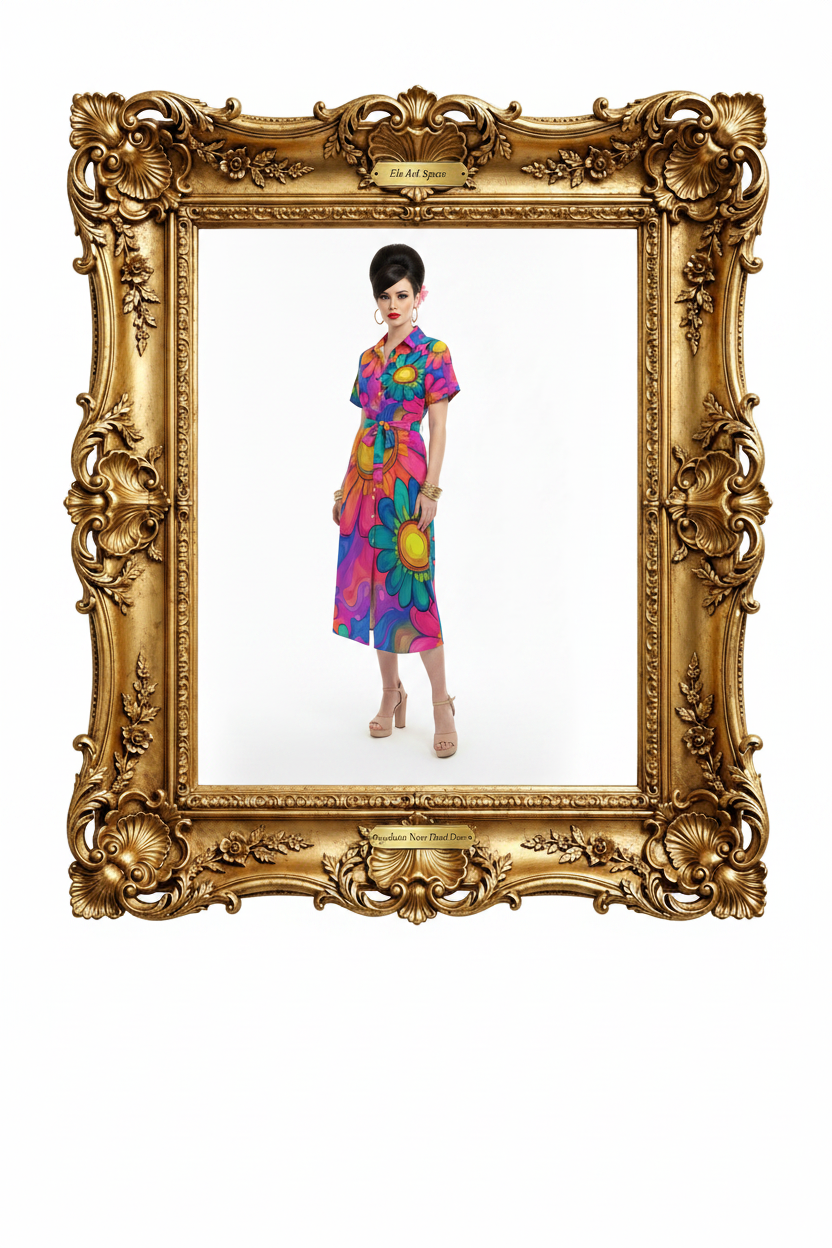 Psychedelic Neon Floral Frame