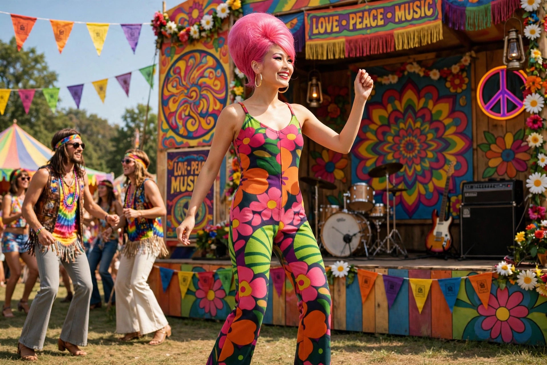 Tropic Pop - 60s Psychedelic Jumpsuit