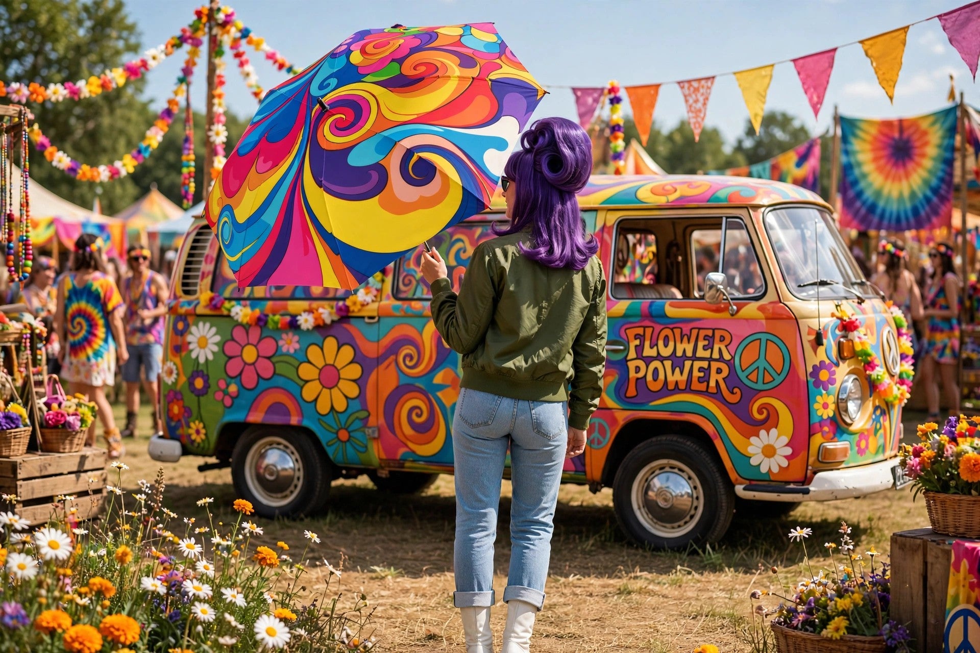Psychedelic Swirl Umbrella