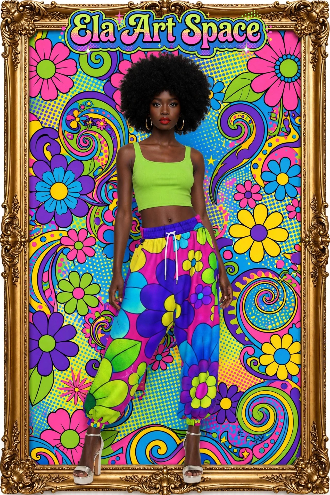 Pop Art Floral Lantern Pants