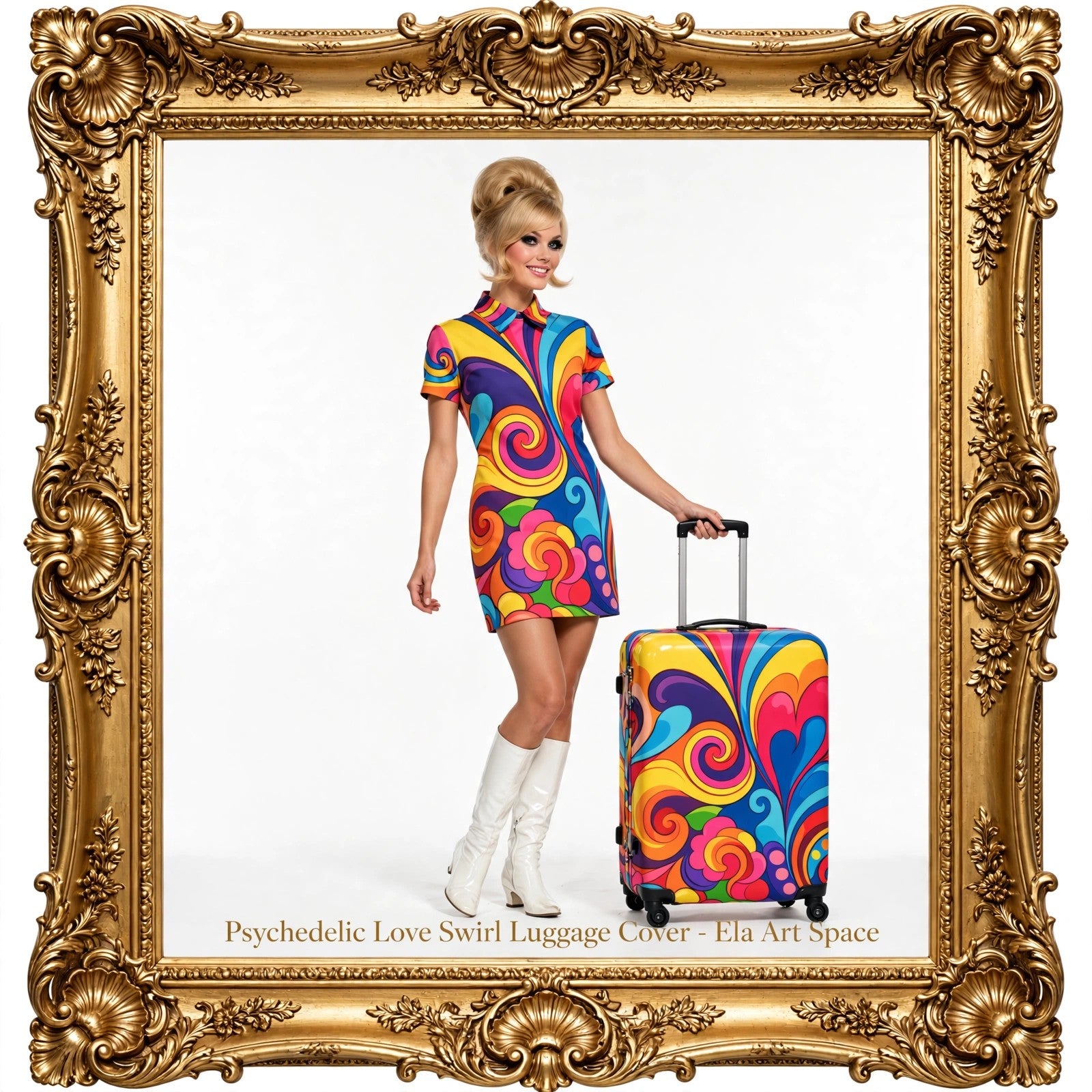Psychedelic Love Swirl Luggage Cover