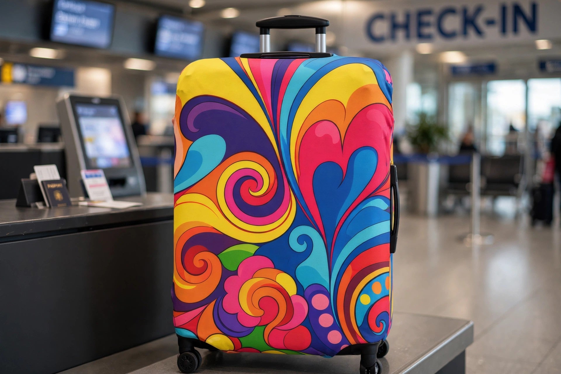 Psychedelic Love Swirl Luggage Cover
