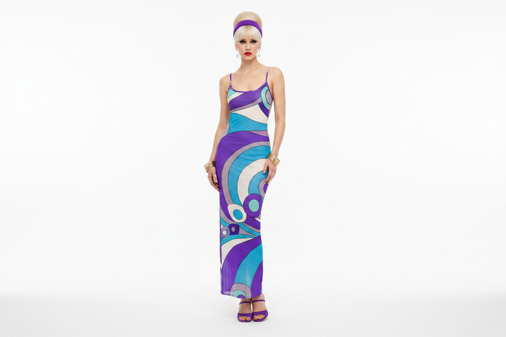 Pucci Swirl Mesh Maxi Dress