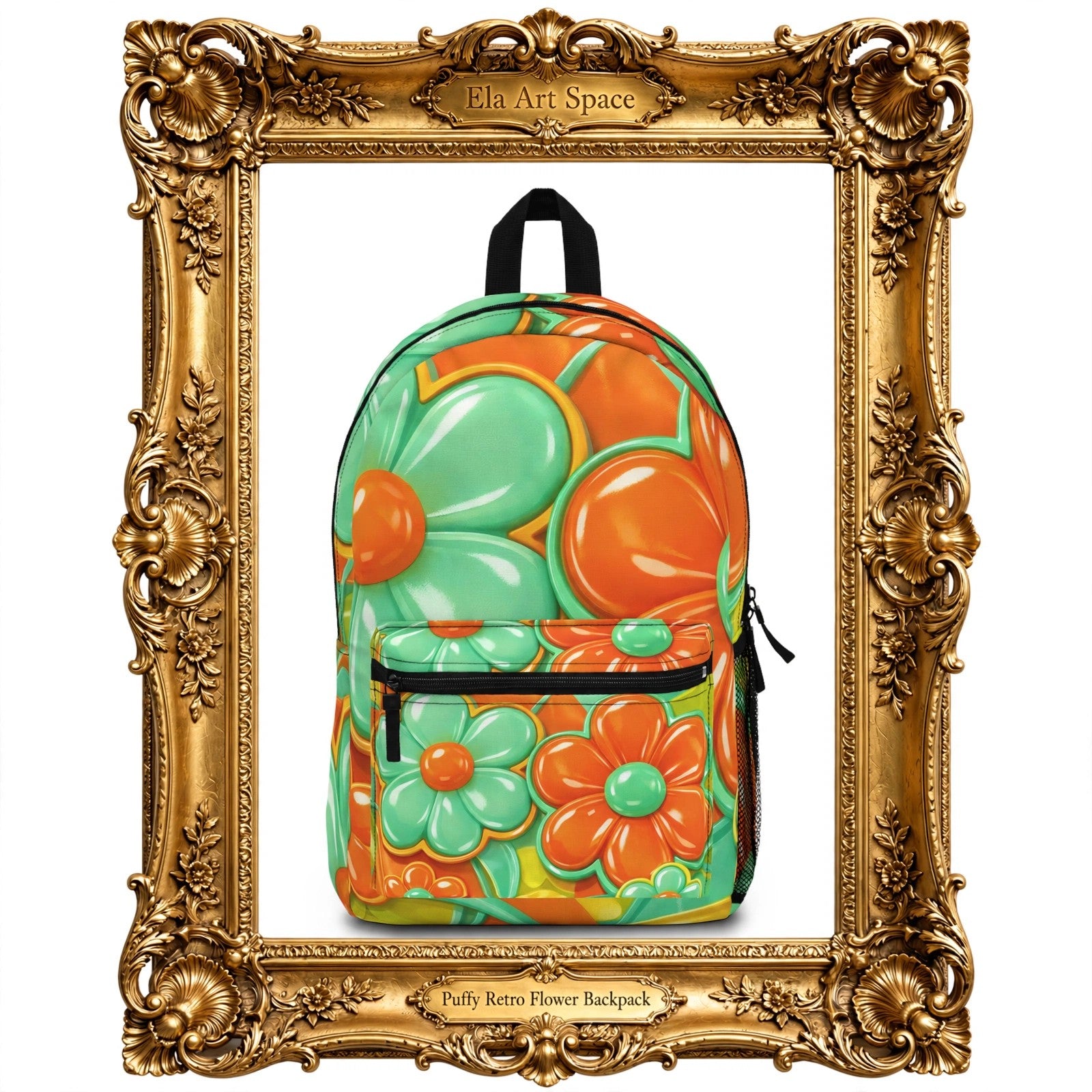 Puffy Retro Flower Backpack