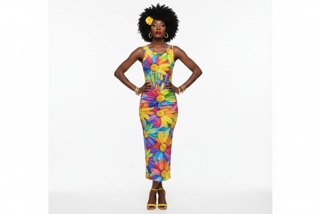 Rainbow Daisy Bodycon Dress