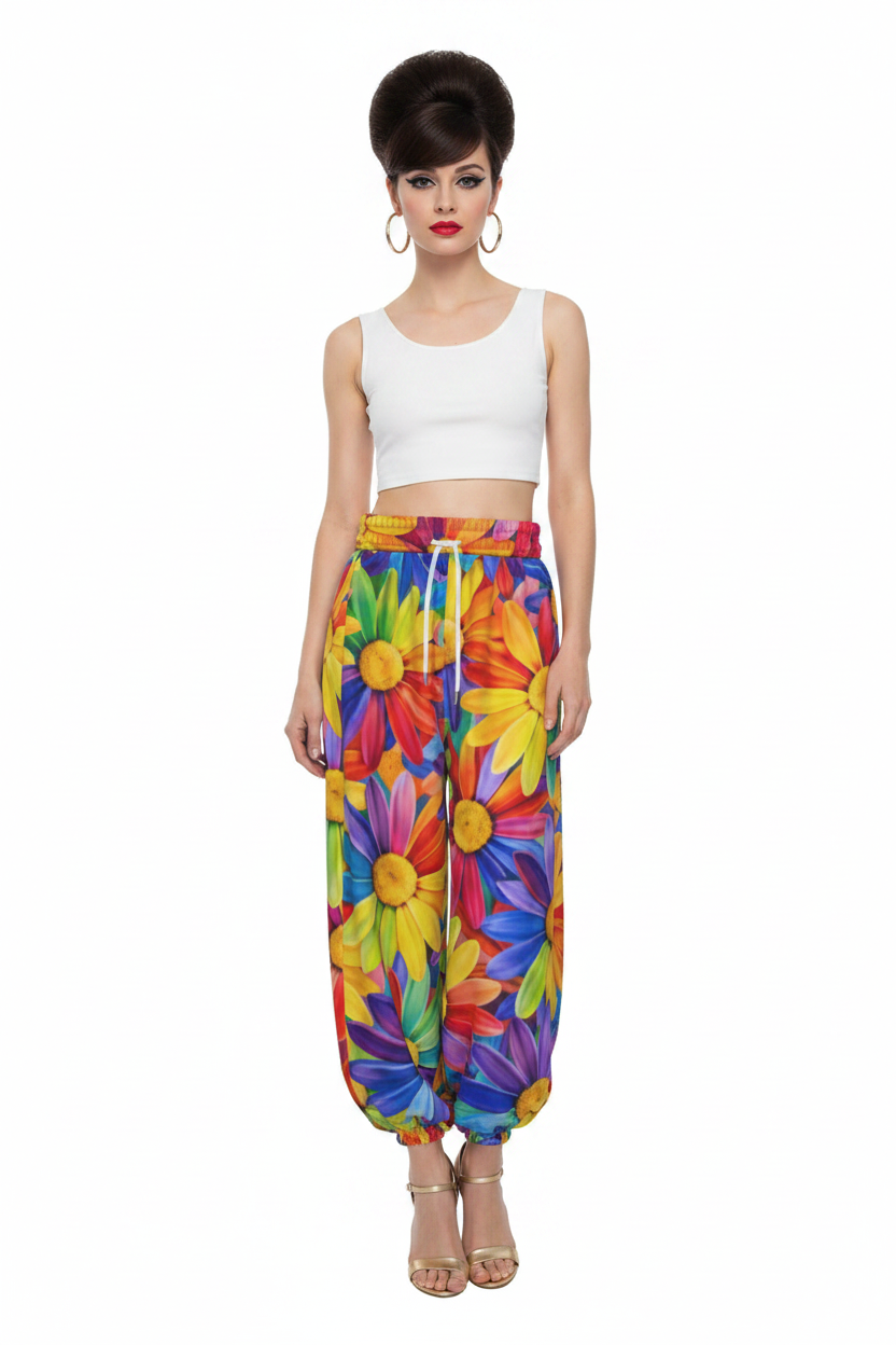 Rainbow Daisy Lantern Pants — Woman
