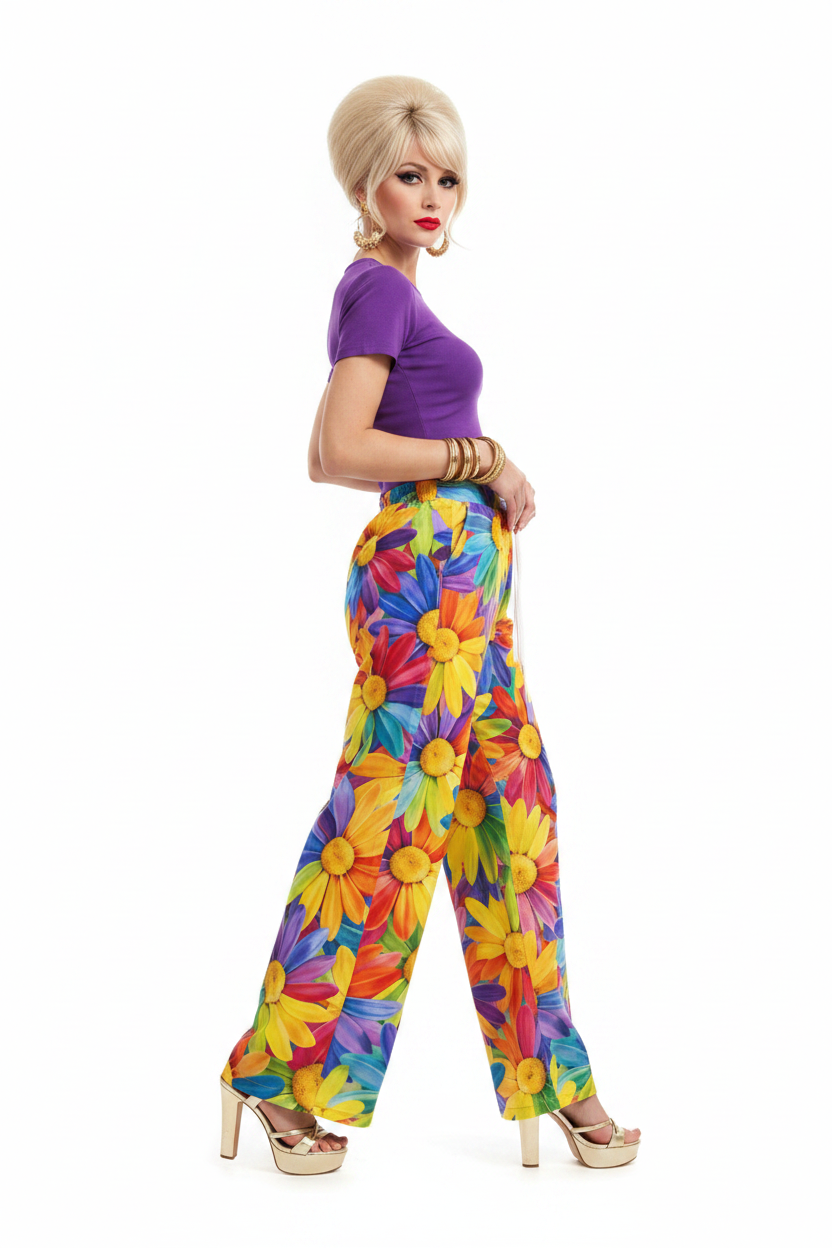 Rainbow Daisy Pants — Side