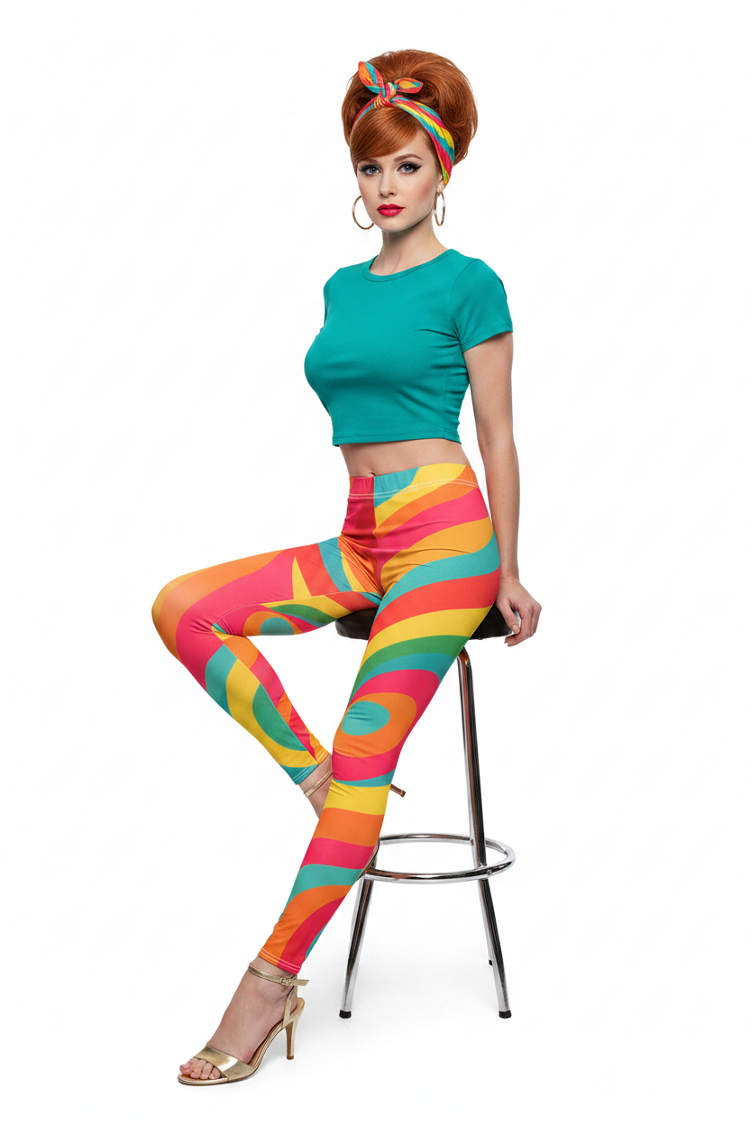Rainbow Swirl Leggings — Sitting