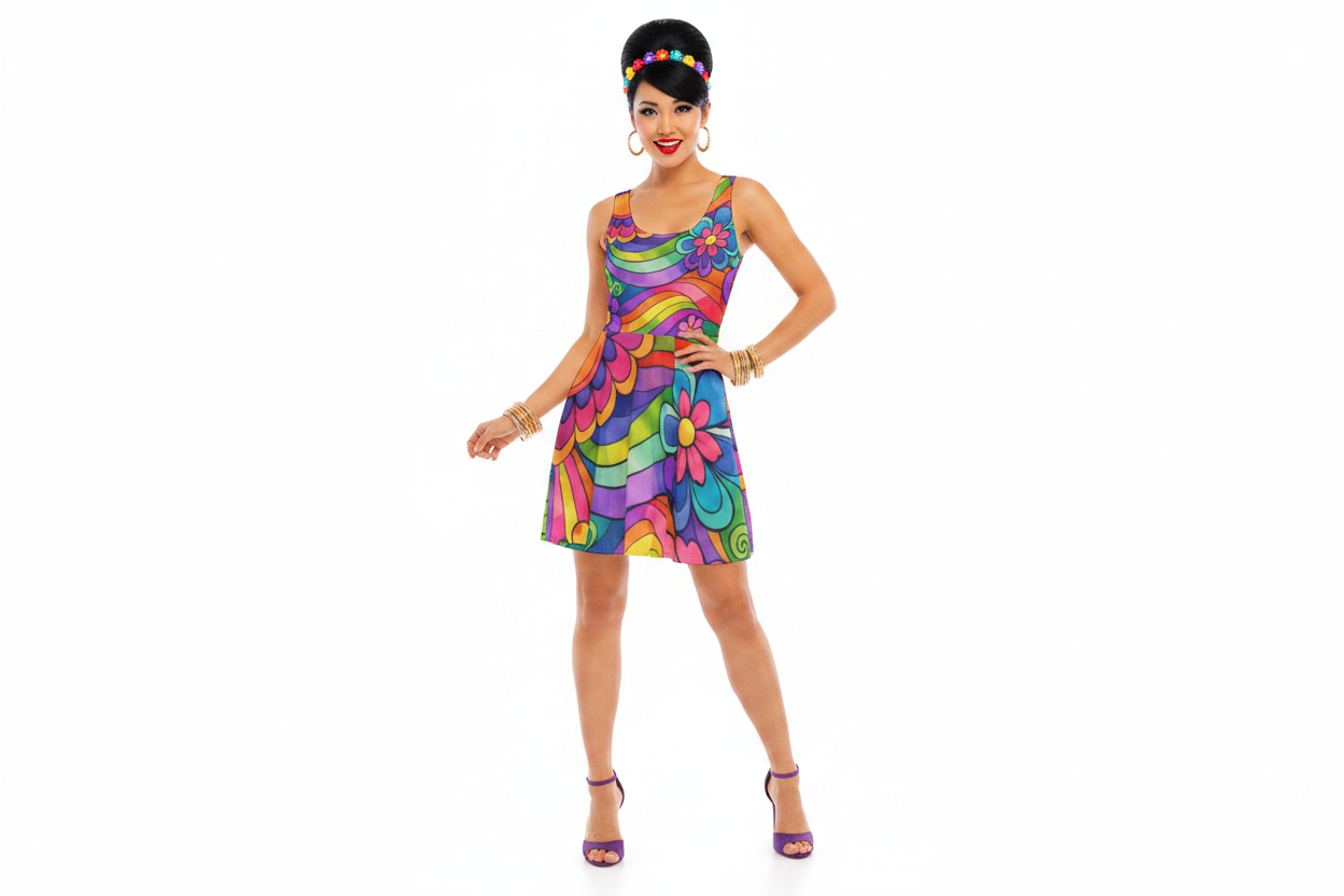 Rainbow Swirl Skater Dress