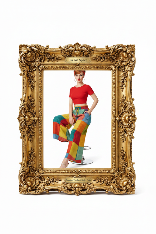 Rama — Colorblock Patchwork Wide-Leg Pants