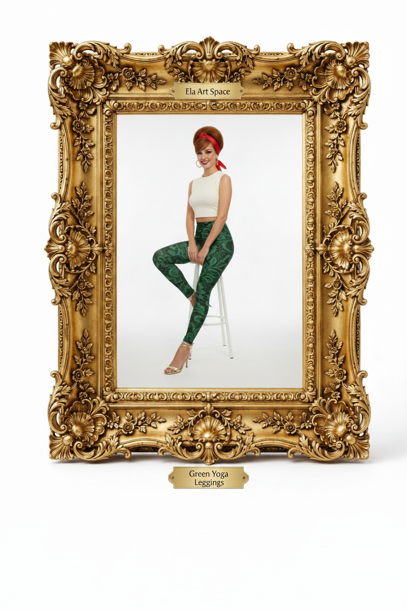 Rama — Green Paisley Yoga Leggings