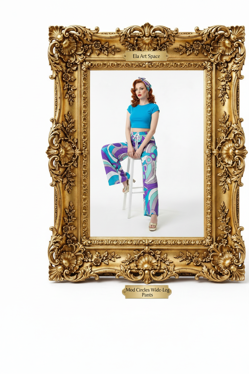 Rama — Mod Circles Wide-Leg Pants