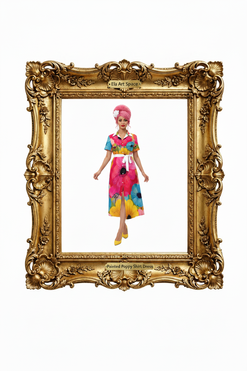 Rama — Painted Poppy Shirt Dress