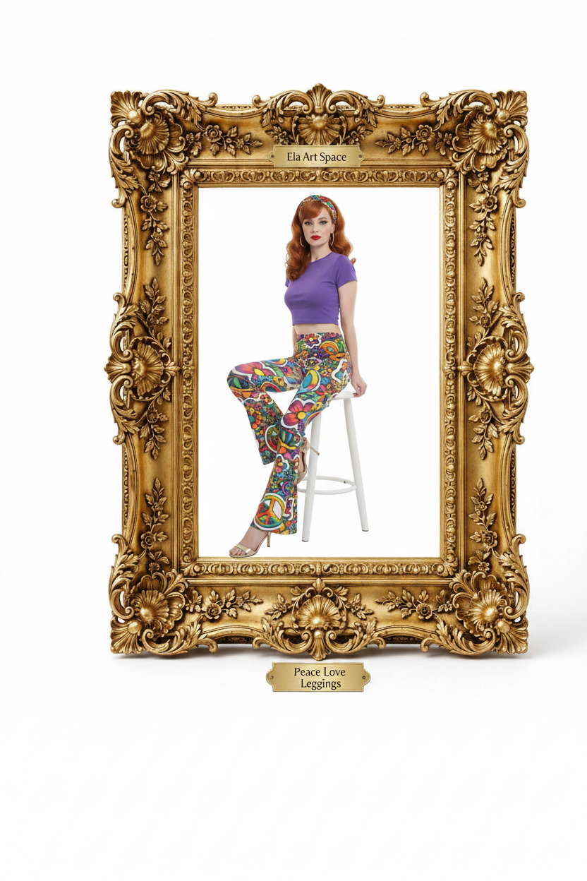 Rama — Peace Love Flared Leggings