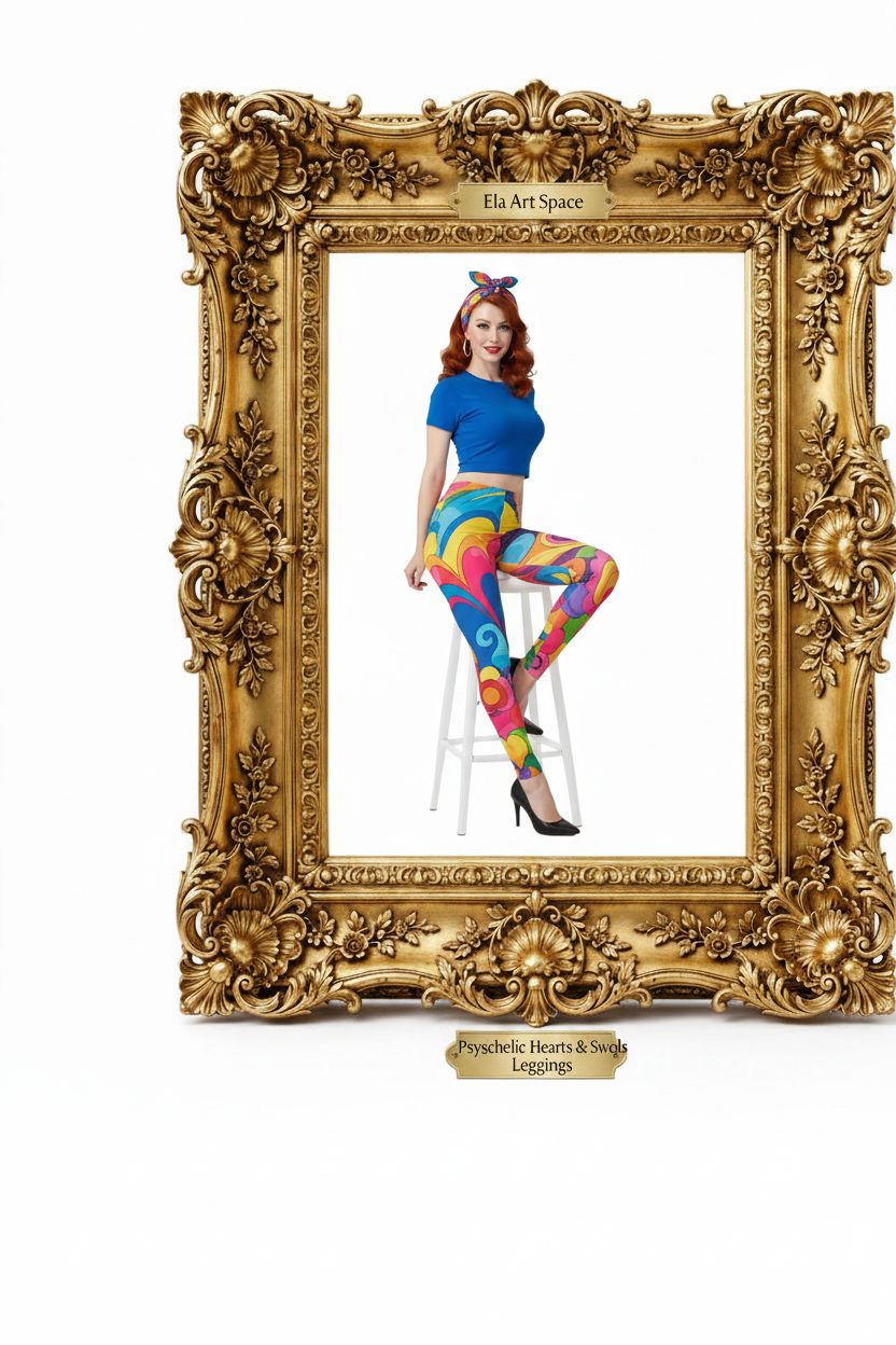 Rama — Psychedelic Hearts & Swirls Leggings
