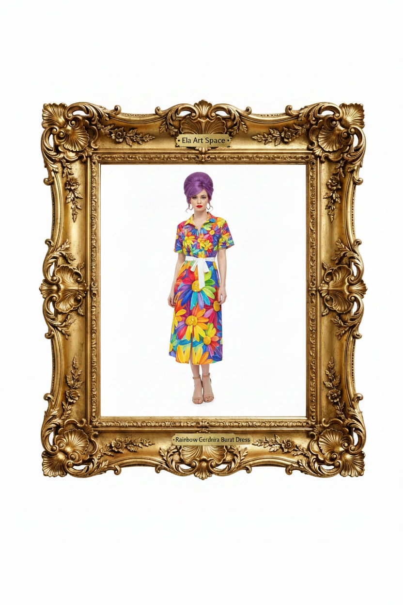 Rama — Rainbow Gerbera Burst Dress